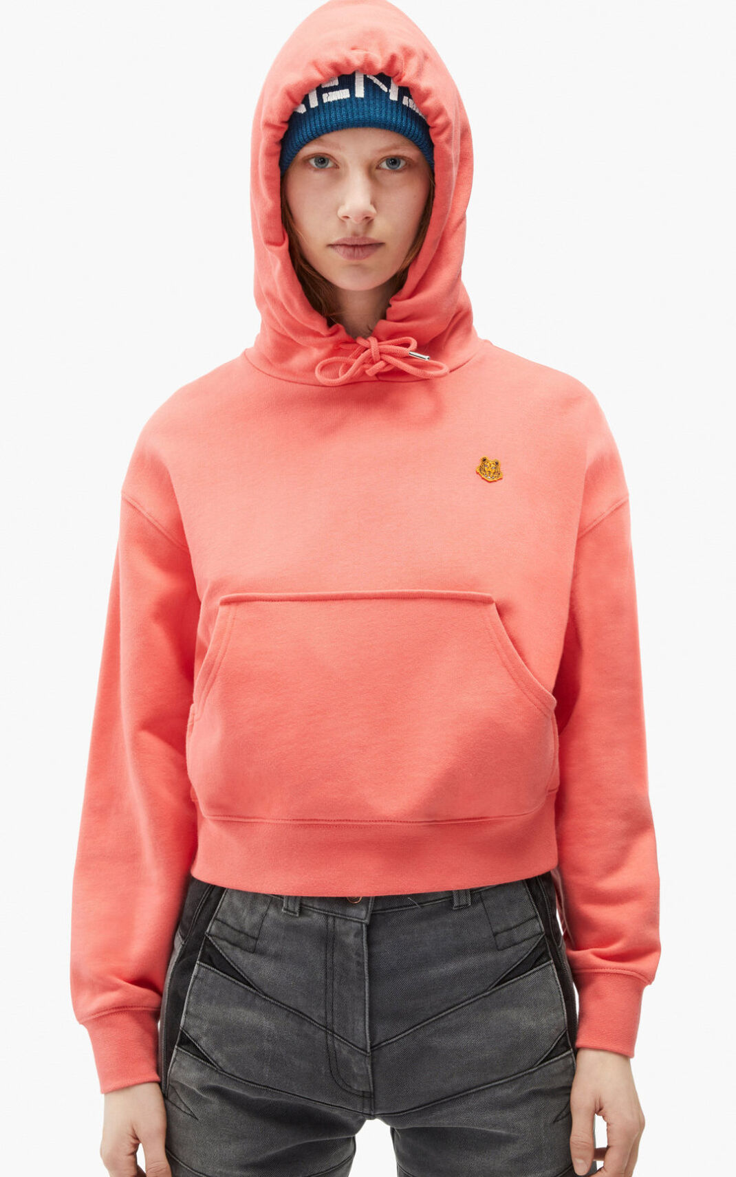 Sudaderas Con Capucha Kenzo Tiger Crest boxy Mujer Coral - SKU.7807310